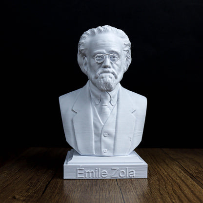 Émile Zola Bust, French Literary Figure Sculpture, Bookshelf and Home Decor Gift